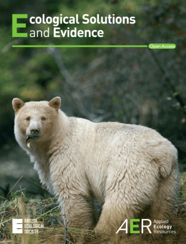 Image of kermode bear on cover of ecological solutions and evidence journal
